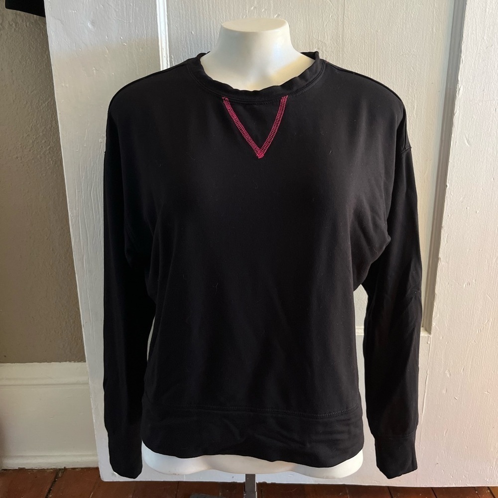 TEREZ Cozy Bamboo Sweatshirt & Jogger Set Black Size S Athleisure Loungewear - Picture 3 of 9